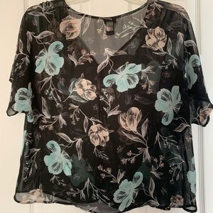 Torrid Sheer Button Blouse
